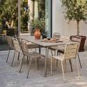 Tavolo da giardino in metallo 180x90 cm e 8 sedie spaiate