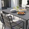 Tavolo da giardino in metallo 180x90 cm e 8 sedie con braccioli