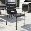 Tavolo da giardino in metallo 180x90 cm e 8 sedie con braccioli
