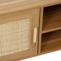 Mobile TV effetto legno 120 cm in rattan sintetico stile scandinavo
