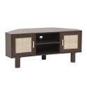 Mobile TV effetto legno 120 cm in rattan sintetico stile scandinavo