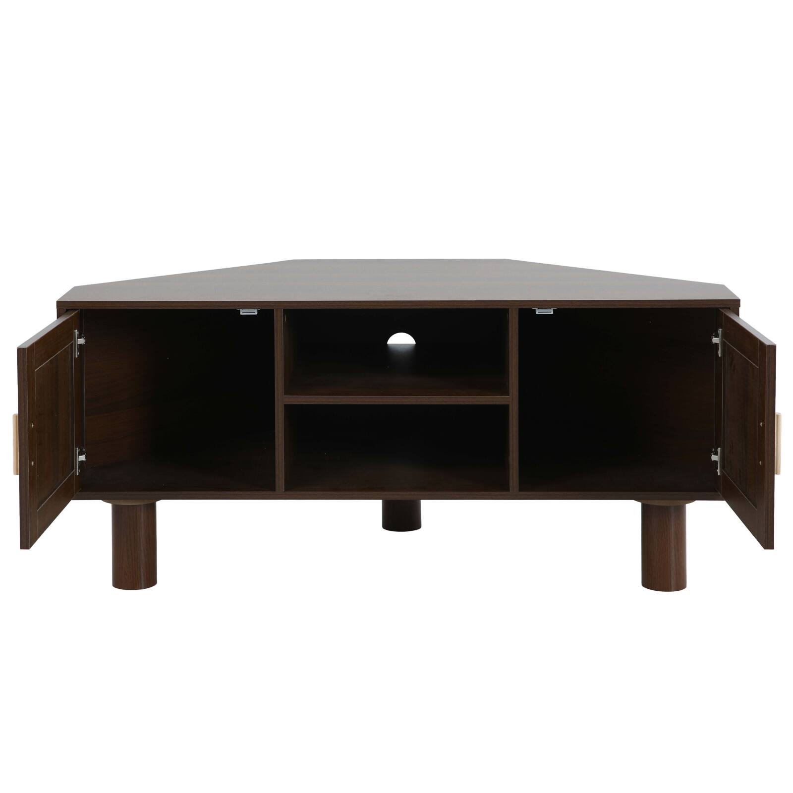 Mobile TV effetto legno 120 cm in rattan sintetico stile scandinavo