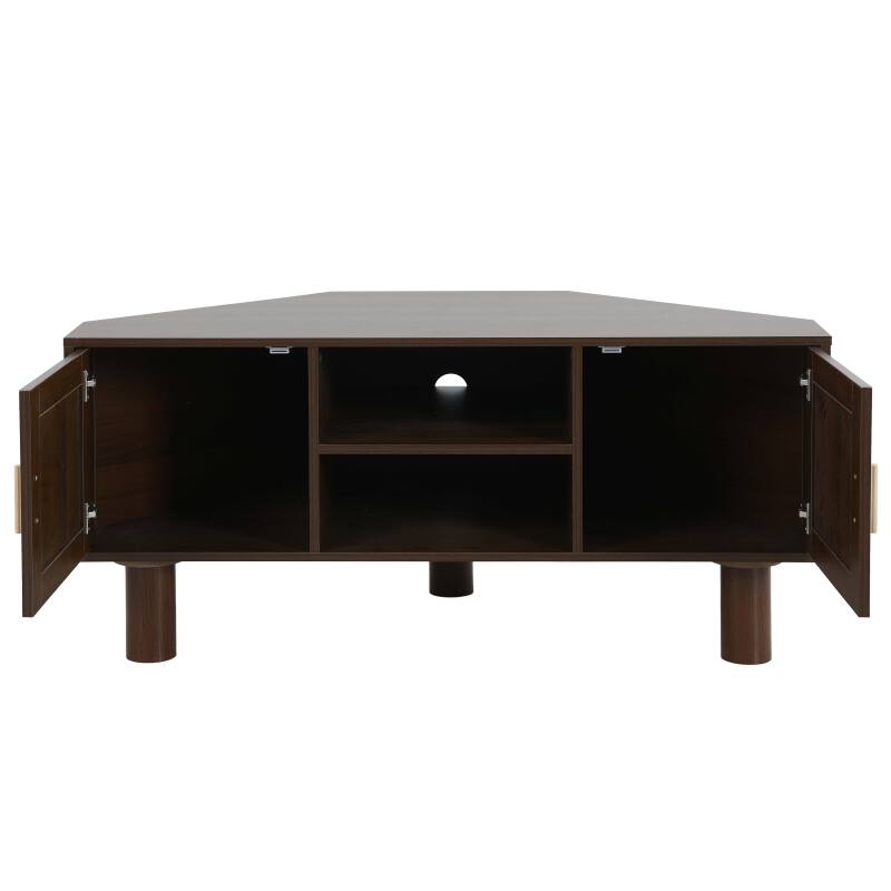 Mobile TV effetto legno 120 cm in rattan sintetico stile scandinavo (6/9)