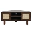 Mobile TV effetto legno 120 cm in rattan sintetico stile scandinavo