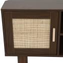 Mobile TV effetto legno 120 cm in rattan sintetico stile scandinavo