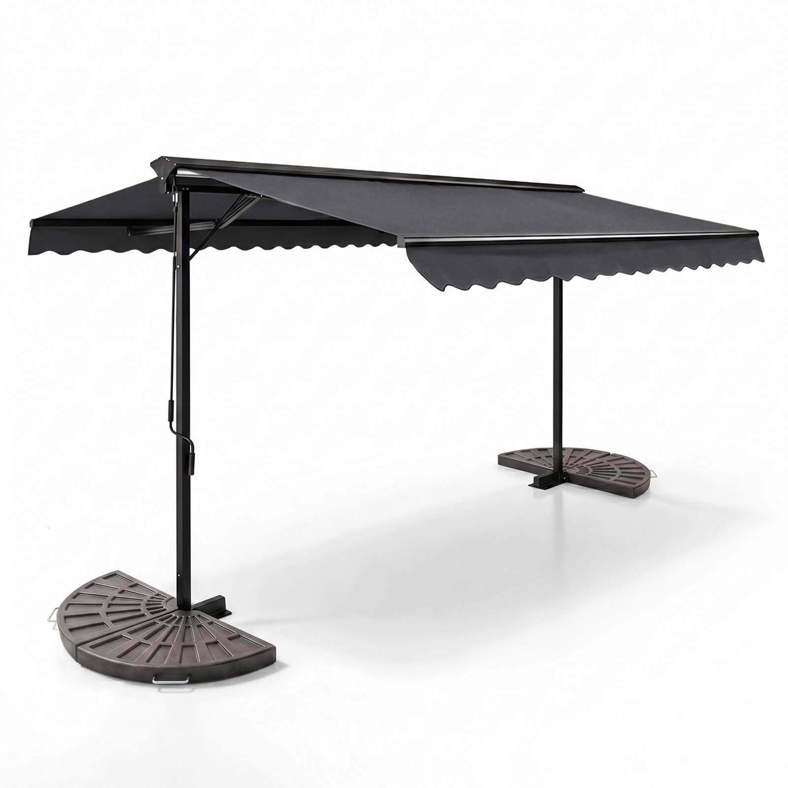 Tenda da sole doppia inclinazione (3 x 4 m) + 4 lastre di zavorra
