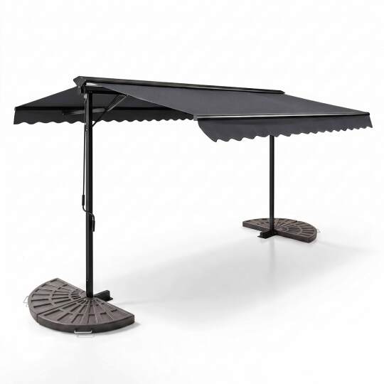 Tenda da sole doppia inclinazione con cassonetto + 4 lastre di zavorra | Oviala