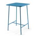 Tavolo alto da bar 70 cm x 70 cm e 4 sedie alte in metallo