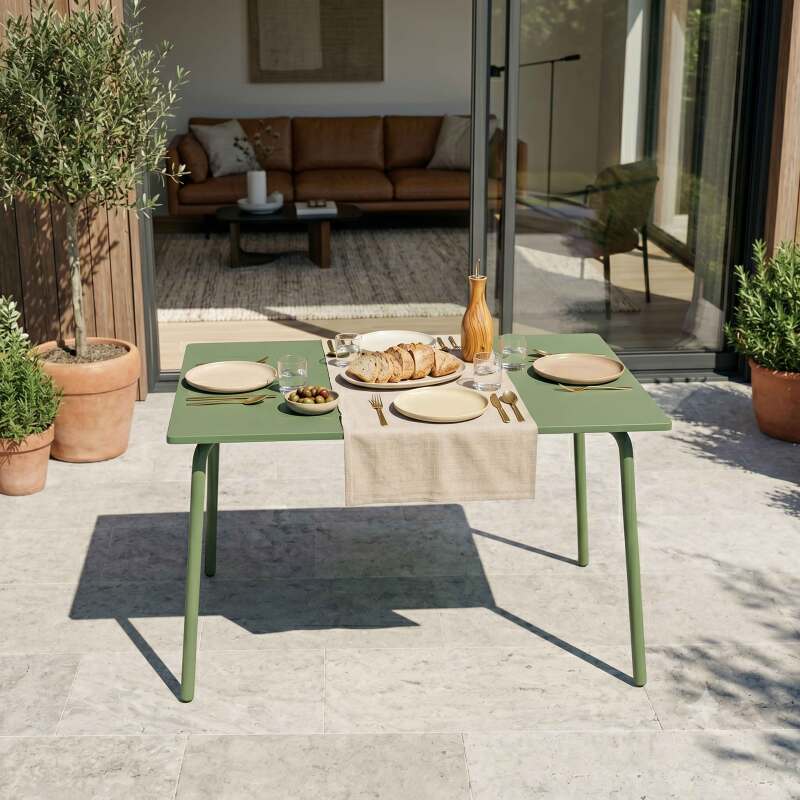 Tavolo da giardino in metallo per 6 persone 120x70 cm