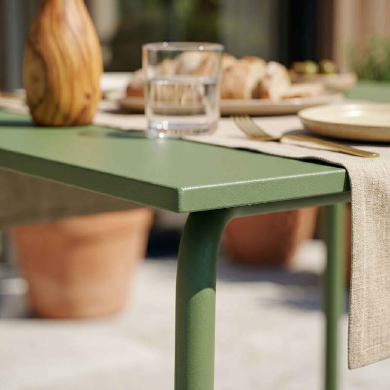 Tavolo da giardino in metallo per 6 persone 120x70 cm (3/7)