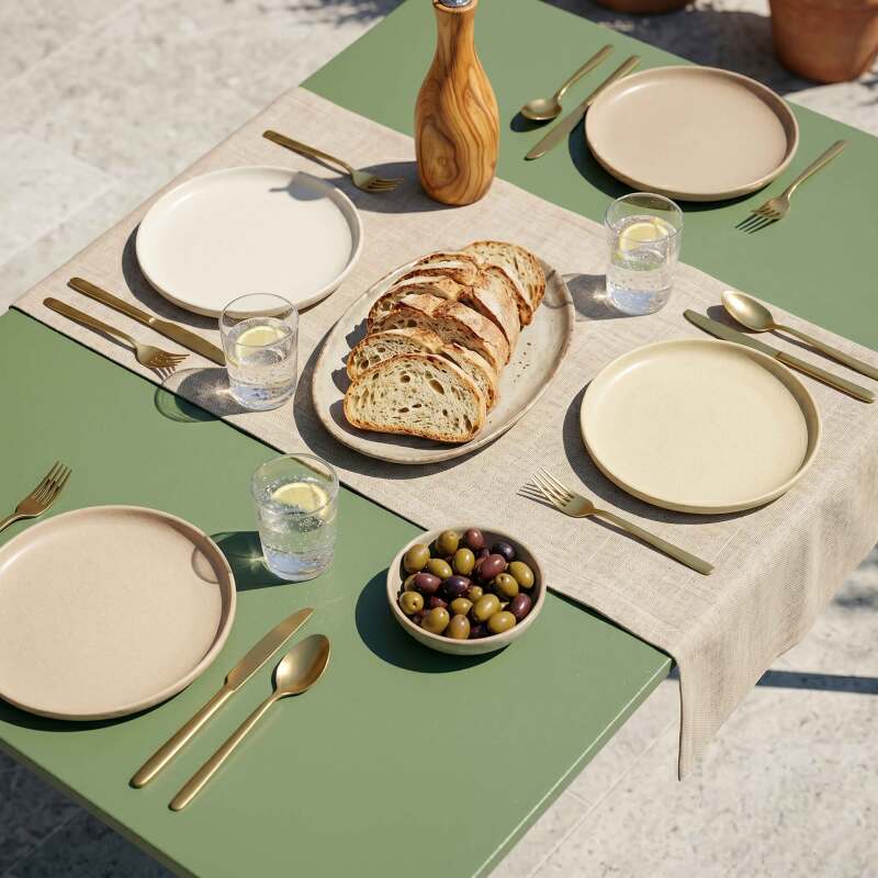 Tavolo da giardino in metallo per 6 persone 120x70 cm (2/7)
