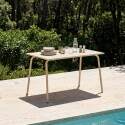 Tavolo da giardino in metallo per 6 persone 120x70 cm