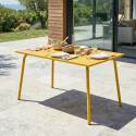 Tavolo da giardino in metallo per 6 persone 120x70 cm