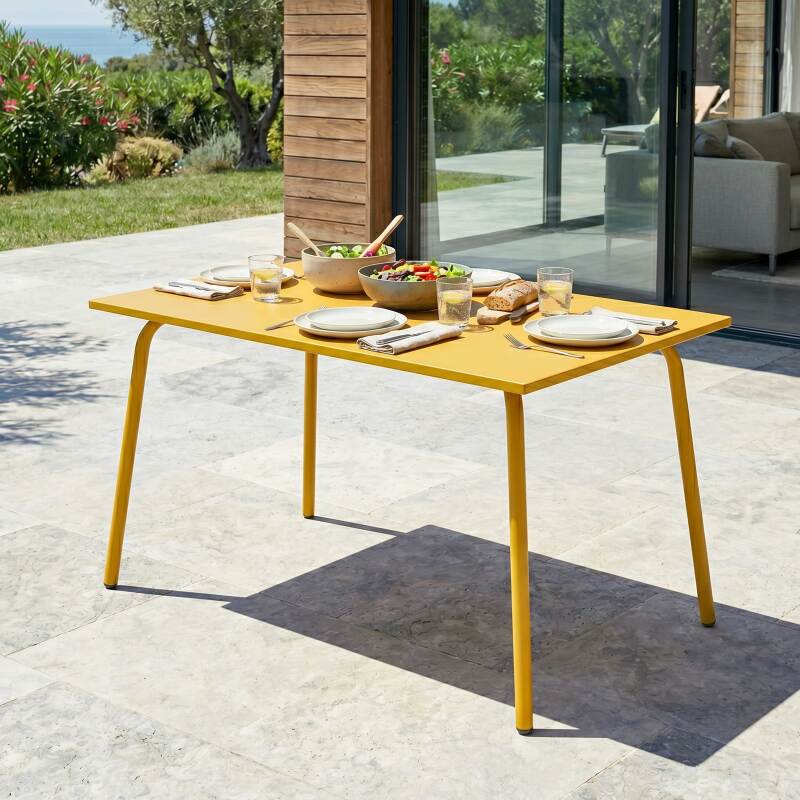 Tavolo da giardino in metallo per 6 persone 120x70 cm