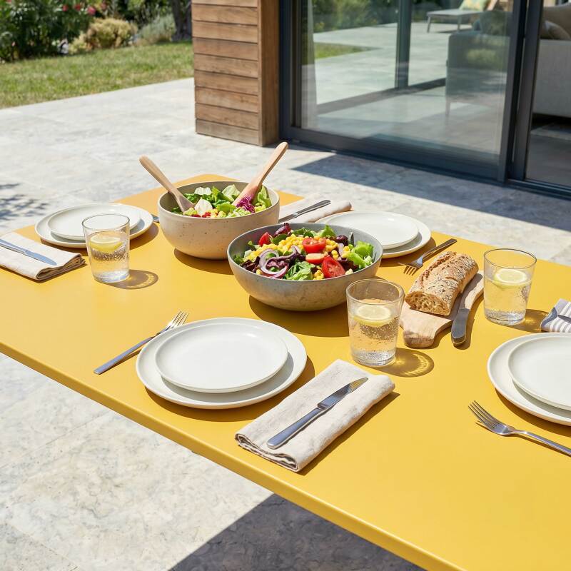 Tavolo da giardino in metallo per 6 persone 120x70 cm (2/7)