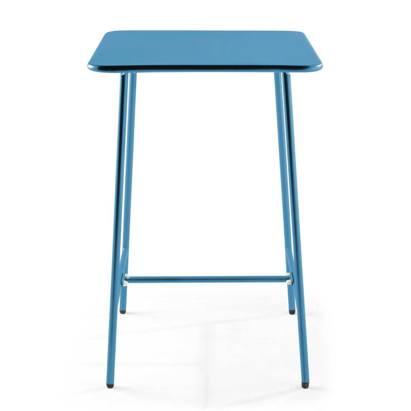 Tavolo alto da bar 70 cm x 70 cm e 4 sedie alte in metallo