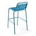 Tavolo alto da bar 70 cm x 70 cm e 4 sedie alte in metallo