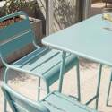 Tavolo alto da esterno bistrot quadrato in metallo 70x70 cm e 2 sedie alte