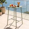 Tavolo alto da esterno in metallo 70x70x105 cm