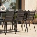 Tavolo da giardino rettangolare 180 x 90 cm e 8 sedie in metallo