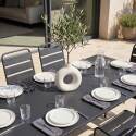 Tavolo da giardino rettangolare 180 x 90 cm e 8 sedie in metallo