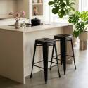 Sgabelli da bar in metallo opaco — Set da 4