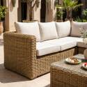 Salotto da giardino ad angolo modulare in resina intrecciata a 5 posti con 1 tavolino