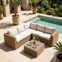 Salotto da giardino ad angolo modulare in resina intrecciata a 5 posti con 1 tavolino