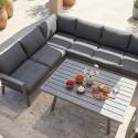 Salotto da giardino ad angolo in alluminio a 7 posti con 1 tavolino