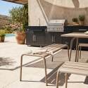 Tavolo da giardino quadrato in metallo 120x120 cm e 4 panche