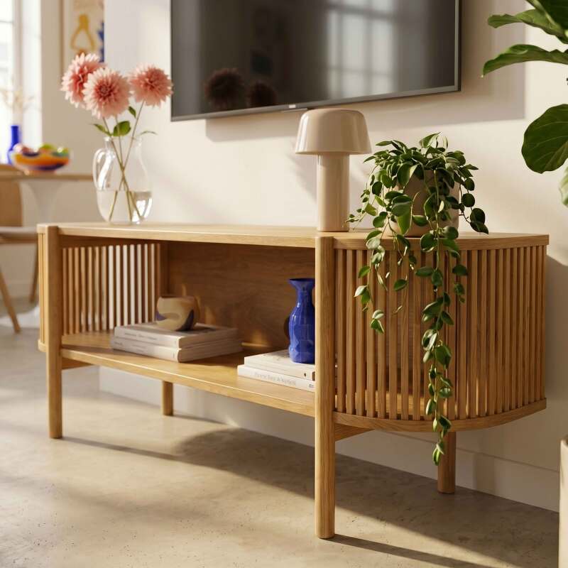 Mobile TV in effetto legno 160 cm stile boho (2/8)