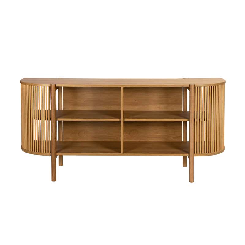 Buffet aperto effetto legno 160 cm stile boho (5/8)