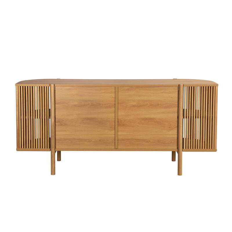 Buffet aperto effetto legno 160 cm stile boho (6/8)