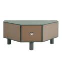 Mobile TV angolare effetto intreccio 120 cm in rattan sintetico stile boho