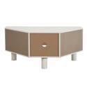 Mobile TV angolare effetto intreccio 120 cm in rattan sintetico stile boho