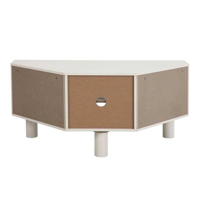 Mobile TV angolare effetto intreccio 120 cm in rattan sintetico stile boho (19/25)