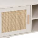 Mobile TV angolare effetto intreccio 120 cm in rattan sintetico stile boho