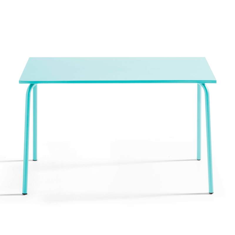 Tavolo da giardino rettangolare 120 x 70 cm e 4 sedie in metallo (3/7)