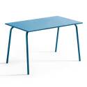 Tavolo da giardino rettangolare 120 x 70 cm e 4 sedie in metallo
