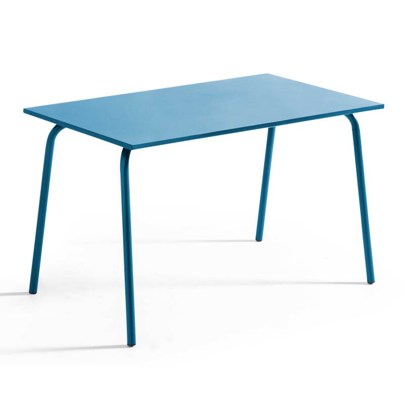 Tavolo da giardino rettangolare 120 x 70 cm e 4 sedie in metallo (2/7)