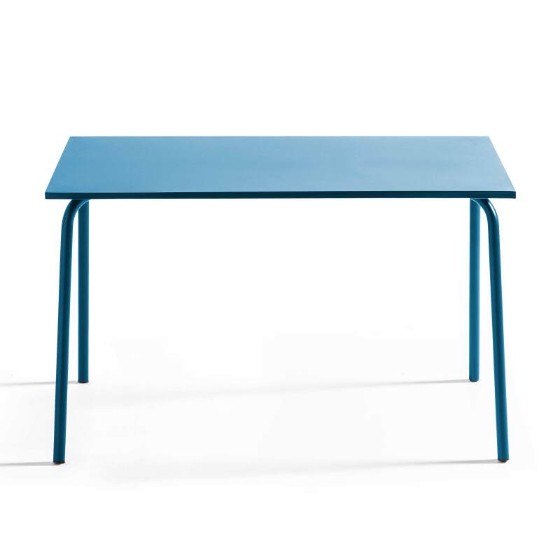 Tavolo da giardino rettangolare 120 x 70 cm e 4 sedie in metallo (3/7)