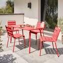 Tavolo da giardino in metallo 120x70 cm e 4 sedie in metallo - Lifestyle