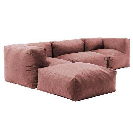 Divano angolare modulare con 1 poltrona, 2 poltrone angolari e 1 pouf | Oviala
