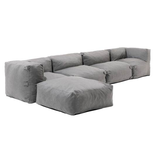 Divano angolare modulare con 2 poltroncine, 2 poltrone angolari e 1 pouf