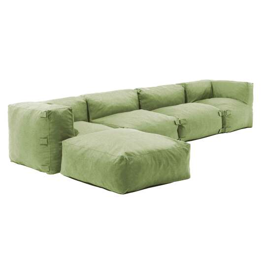 Divano modulare con 2 poltrone, 2 poltrone angolari e 1 pouf | Oviala