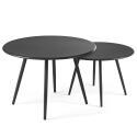 Tavolini impilabili rotondi da giardino Ø50 x 34 cm e Ø40 x 29,5 cm