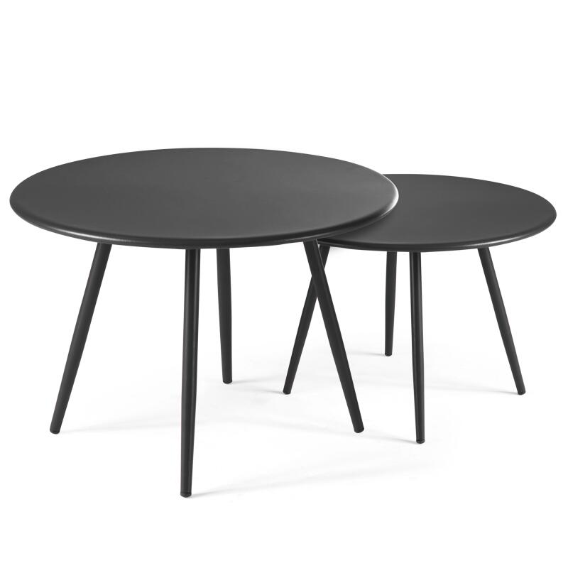 Tavolino Da Esterno Rotondo In Metallo, Nero – Piccolo E Portatile, Resistente Alle Intemperie, Perfetto Per Giardino, Balcone O Terrazzo (Diam. 40cm, H 49cm)