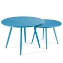 Tavolini impilabili rotondi da giardino Ø50 x 34 cm e Ø40 x 29,5 cm