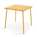 Tavolo da giardino quadrato da bistrot 70 x 70 cm e 2 sedie in metallo con braccioli