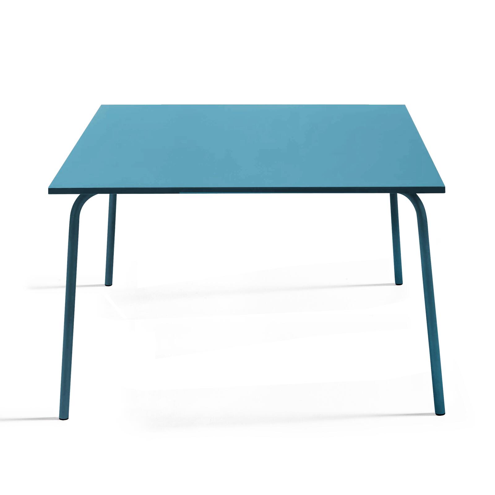 Tavolo da giardino quadrato 120 x 120 cm e 4 panche in metallo